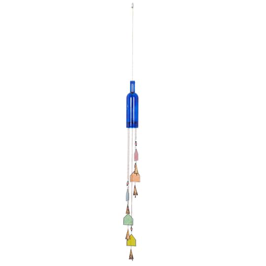 41&#x22; Blue Glass Eclectic Windchime